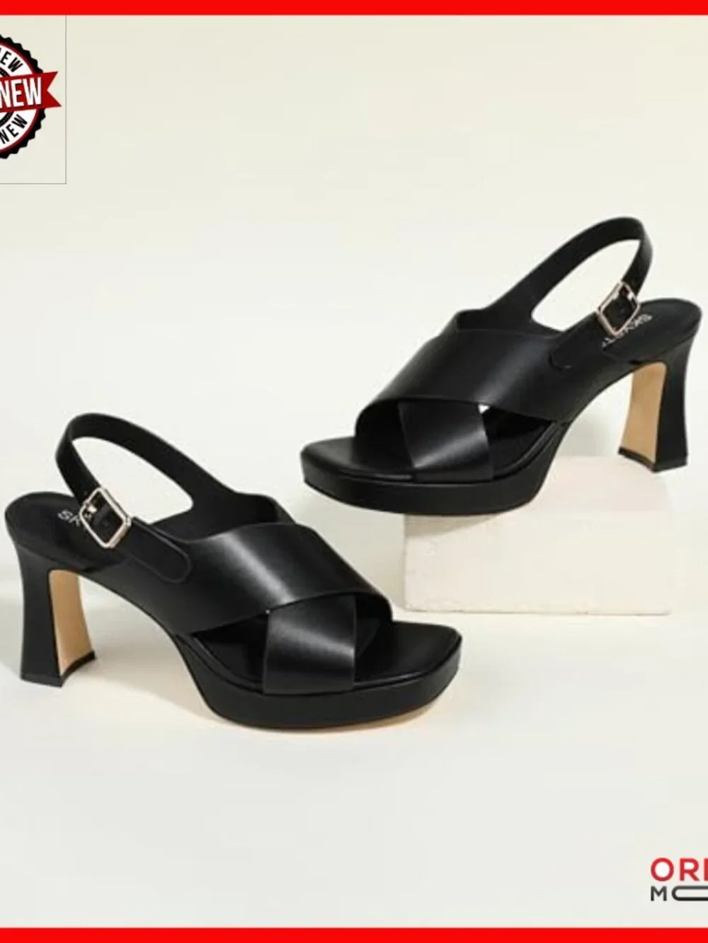 Women's Platform Heels Chunky Block Heel Sandals Slingback Square Toe Ankle